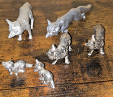 6 x Vintage Silver-Tone Heavy