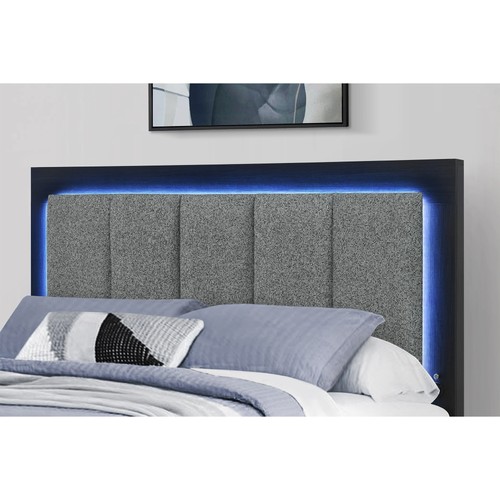 Emma black gray full bed - black-gray, with