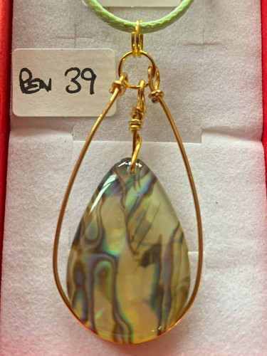 Teardrop green abalone stone - abalone,