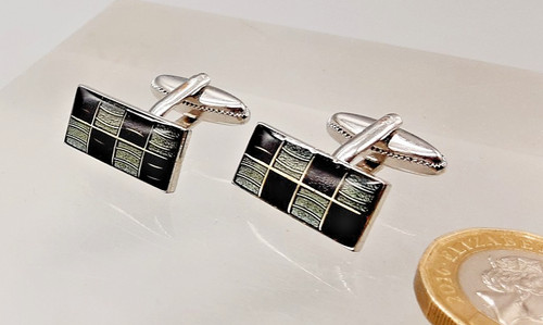 Vintage silver tone with black - vintage,