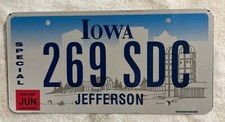 LICENSE PLATE      IOWA