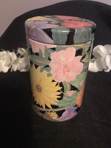 Old flowery tin - old,