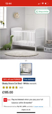 Obaby Grace Cot Bed white new