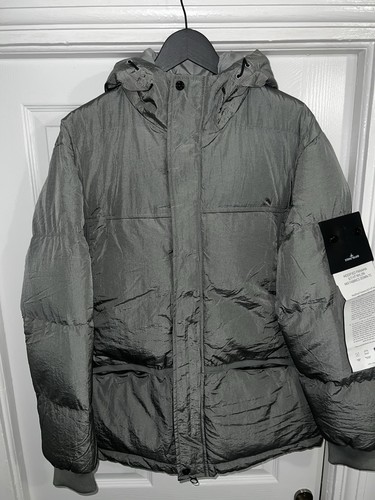 Stone island grey hooded down - island,