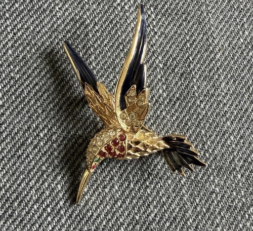 Vintage hummingbird brooch - vintage,