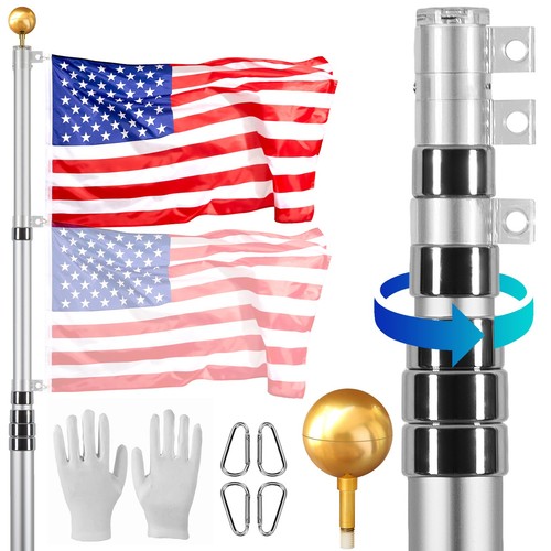 30ft telescopic flagpole kit - 30ft,