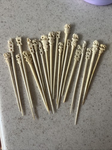 Carved cocktail sticks - cocktail,