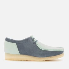 NEW MENS CLARKS ORIGINALS WALLABEE 2CLR BLUE COMBI SUEDE SHOES UK SIZE 10