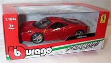 Ferrari 458 Italia in Red 1:24 Scale Diecast  burago New in Box 26003