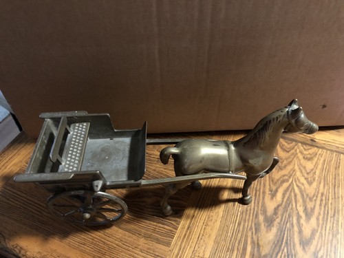 Antique solid brass horse and - antique,