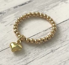 Gold Beaded Ring, Stretch