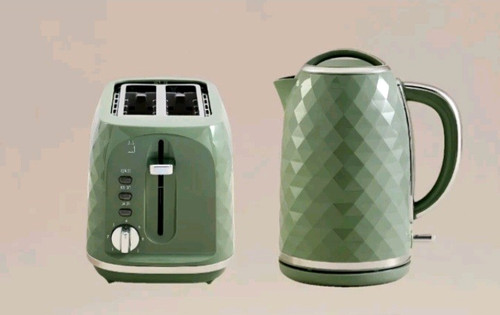 Green diamond kettle toaster - diamond,