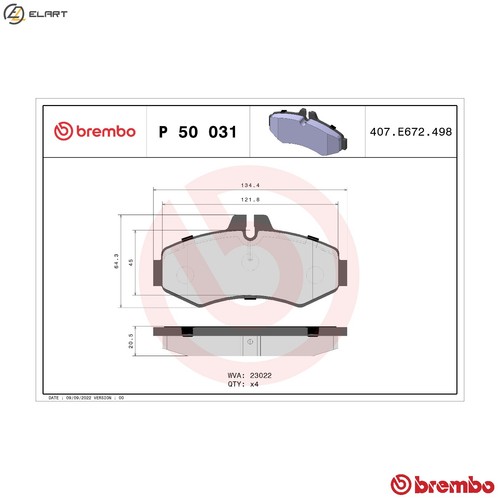 Brake pad set disc - pad, p