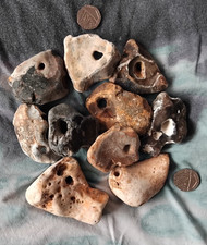 10 Medium Natural Hag Stones. Pagan/wicca/wishes/holey/lucky stones