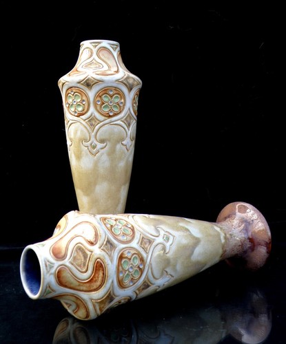 Doulton lambeth pair vases - pair,