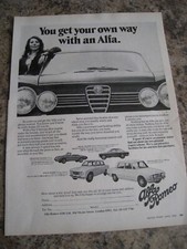 ALFA ROMEO SPIDER VELOCE DUETTO GIULIA CAR RANGE 1968 ADVERT A4 FILE 33