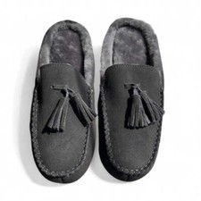 Just Sheepskin Men's Slippers Chiswick in Granite - UK Size 8 (EU 42)