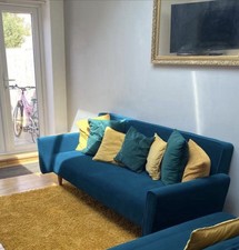 Marks and Spencer Jasper Teal Velvet Sofa Bed - Excellent Condition