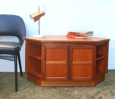 Vintage Nathan Squares Teak TV Stand Media Cabinet Mid-Century Retro