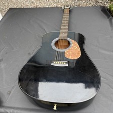 Vintage Hondo  Acoustic Guitar Model No H124B. 1981 Ebonised Black Metal Strings
