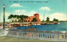 Postcard Memorial Pier & Yacht Basin Bradenton Florida 