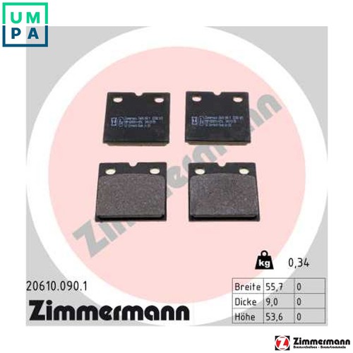 Brake pad set - brake, parking