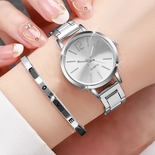 2pcs women gold steel - 2pcs,