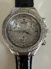 Technomarine unisex full case & bezel diamonds stainless steel chronograph watch