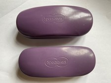 SPECSAVERS PURPLE SNAP SHUT HARD GLASSES/SUNGLASSES CASES, BOTH LITTLE USED