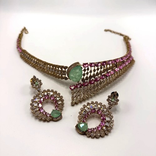 Mint pink doublet choker - mint, &