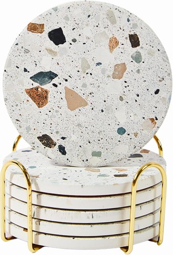 Terrazzo coasters set 6 - set, of