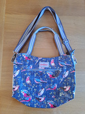 CATH KIDSTON Shoulder Bag - Blue Garden Birds Design - Oilcloth Handbag