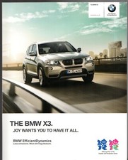 BMW X3 F25 2011-12 UK Market Sales Brochure 20d 30d 35d SE M Sport