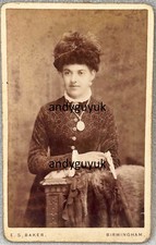 CDV LADY FEATHER BONNET HAT