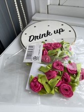 Small Mini Satin Ribbon Rose