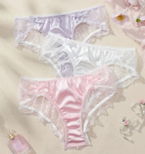 Women's Sexy Lace knickers With Bow Semi-sheer Silky soft feel front panties