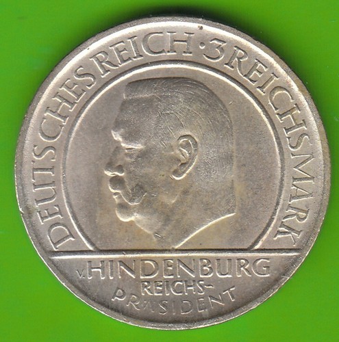 Silver coin reichsmark - 3, 1929