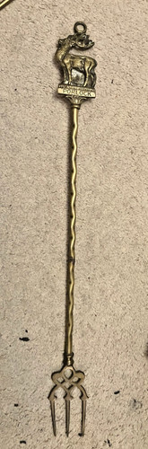 Vintage brass toasting - fork,