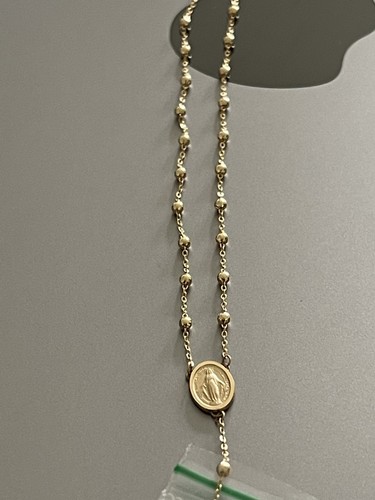 9ct gold rosary beads necklace
