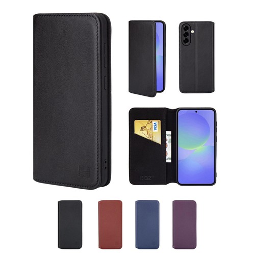 Real leather book wallet - leather,