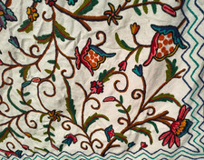 Cotton Hand Embroidered Suzani Throw Bed Cover Bedspread Quilt 260cm x 220cm