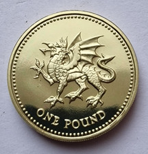 1995 Elizabeth II - PROOF £1 One Pound Welsh Dragon Coin - 60,639 Minted