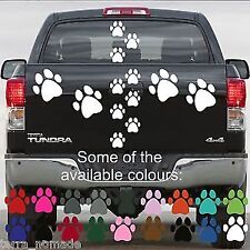 28 Dog Paw PRINT STICKERS Lots of Colours Car Wall Stickers Decals Graphics 
