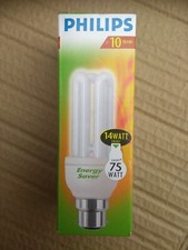 1x Philips Energy Saving Bulb 14W (75W) 800lum 10000h 10Yr B22 Bayonet - NEW