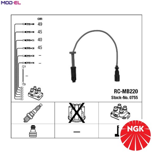 Ignition cable kit - 0755, for