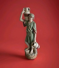 Royal Dux bohemia art Nouveau Water Carrier boy statue figure Antique 18.5"
