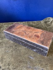 Vintage Tooled Leather Covered Wooden Box