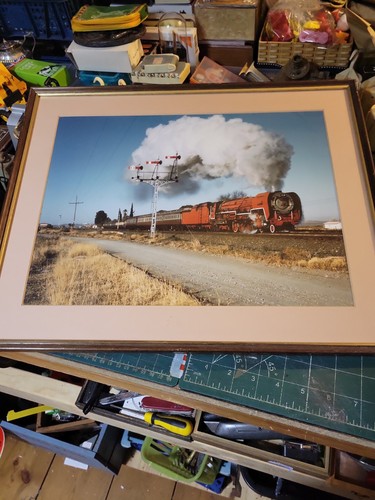 Large train print steam engine - train,