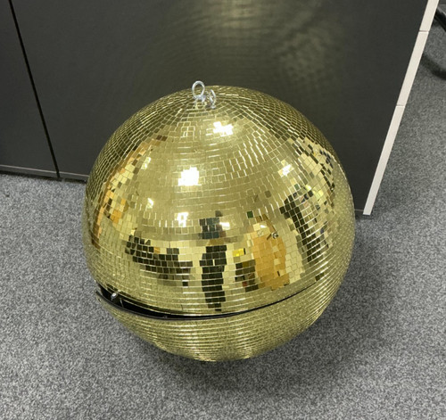 Gold coloured mirror ball - gold,