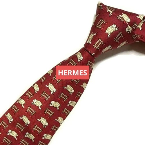 Hermes tie red sheep - tie,